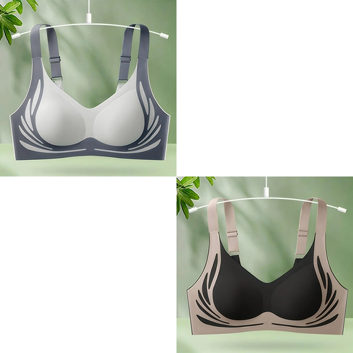 【50%OFF】😍【Paquete de 4】Sujetador de una pieza sin aros para mujer❤️【40-85 kg】