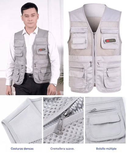 😎【XL-4XL】【55-100kg】Chaleco sencillo y funcional con múltiples bolsillos