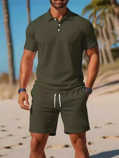 【S~3XL】Muški set koji se sastoji od majice kratkih rukava i kratkih hlača, savršen za ležerne praznike.