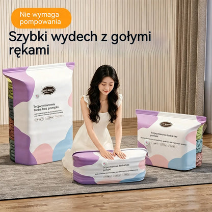 🧳 5 sztuk za jedyne 129 zł 💨 Duże, elastyczne worki próżniowe do przechowywania: Nie wymagają pompki, są szczelne, idealne do oszczędzania miejsca w walizce i w domu ✈️