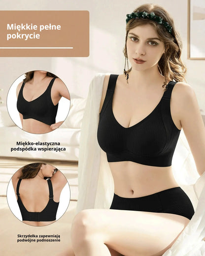 🧊【4 sztuki】🍃Damski biustonosz jednoczęściowy bez szwów i fiszbin, oddychający nie powodujący potu, waga 40–95 kg
