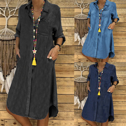👗Noua rochie de dama marime plus vara 2025 din denim