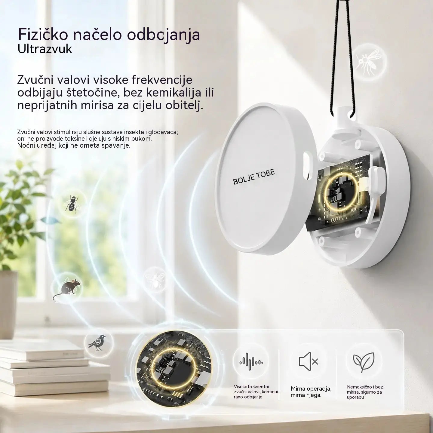 🔥【2 za samo 26 eura】🐦 Prijenosni ultrazvučni repelent za ptice | Automatski repelent za golubove, pogodan za balkone, vrtove i vanjske prostore