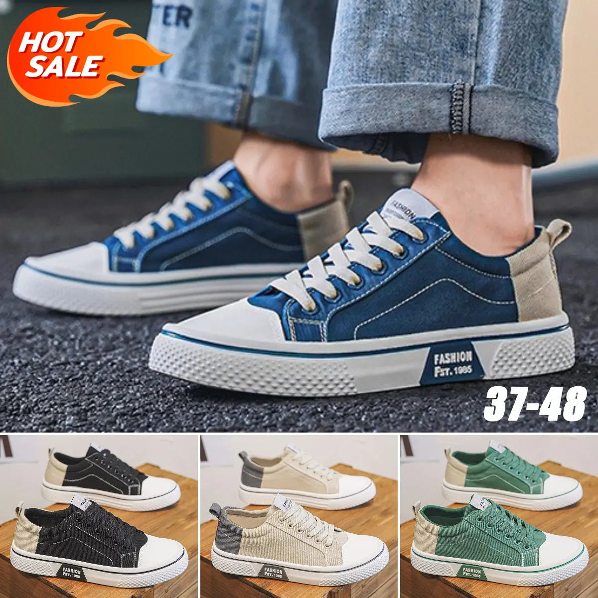 ✨✨👟 (37-48) Męskie letnie buty płócienne, wygodne i oddychające, z miękką podeszwą i uniwersalne.