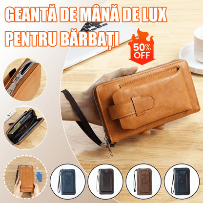 💼【Ofertă limitată în timp】Portofel bărbătesc multifuncțional, realizat manual, din piele naturală