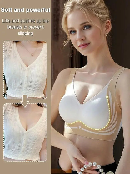 【50%OFF】😍【Paquete de 4】Sujetador de una pieza sin aros para mujer❤️【40-85 kg】