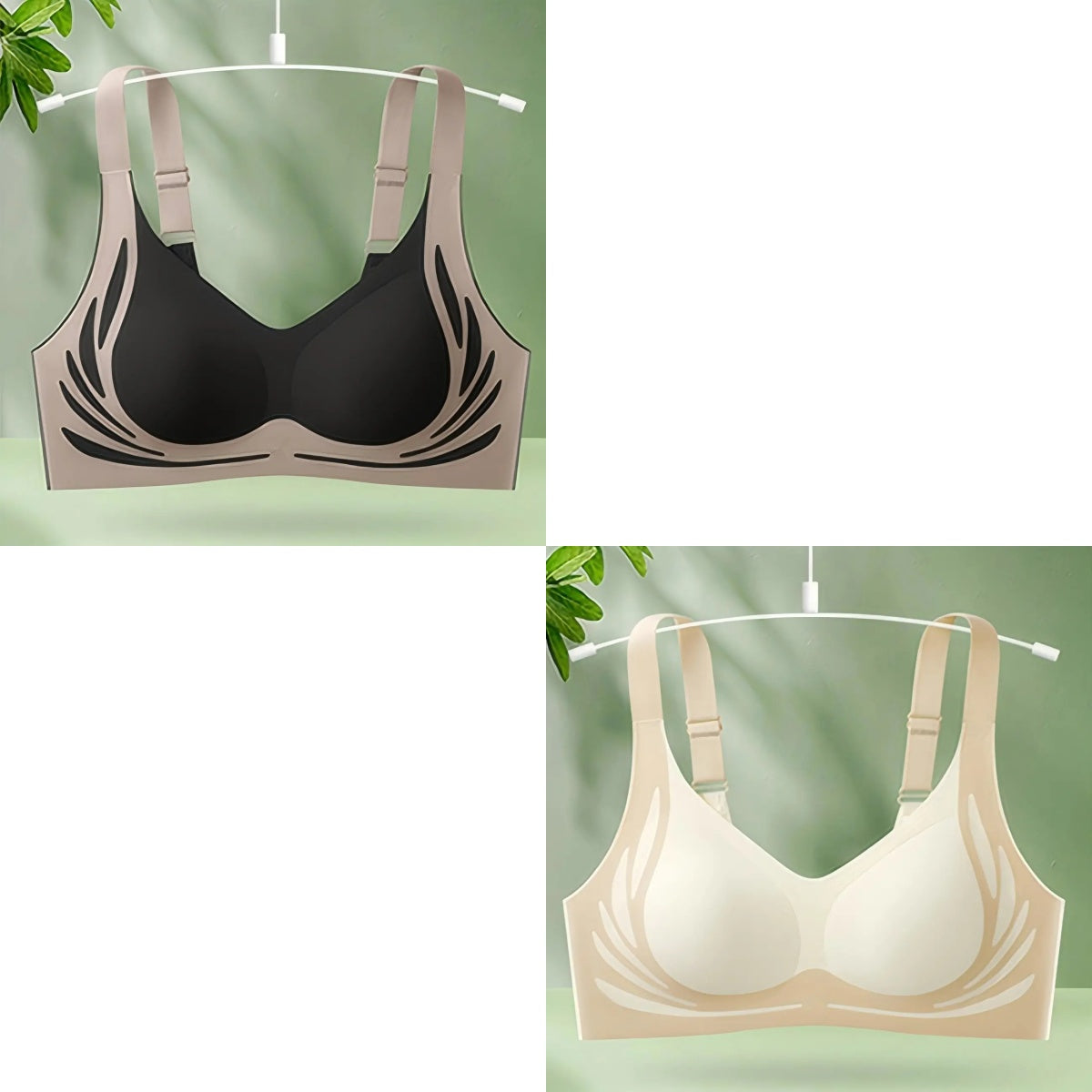 【50%OFF】😍【Paquete de 4】Sujetador de una pieza sin aros para mujer❤️【40-85 kg】