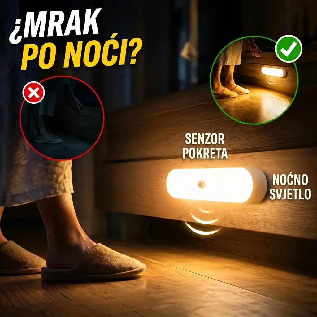 【Kupite 1 i dobijte 1 gratis】🏡💡Pametno LED svjetlo sa senzorom prisutnosti, jednostavno za punjenje i praktično.