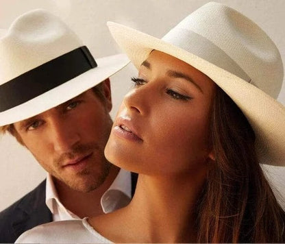 🌿 Oferta especial 【56-58 cm】Sombrero artesanal de palma de Ecuador