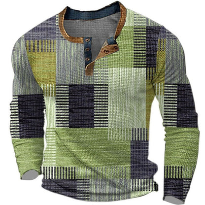 ✨👔50% de descuento en polos estampados de manga larga para hombre [S-4XL]