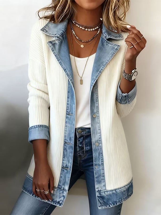 ✨Nueva chaqueta vaquera patchwork para mujer, moderna y elegante (tallas S-3XL)