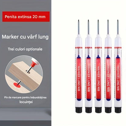【💥10 kusov】👍20 mm dlhý hrot značkovača na hlboké otvory, špeciálne značkovacie pero na báze oleja na opracovanie dreva, vhodné na keramiku, inštaláciu v kúpeľni, dekoratívne upevnenie a označenie dreva