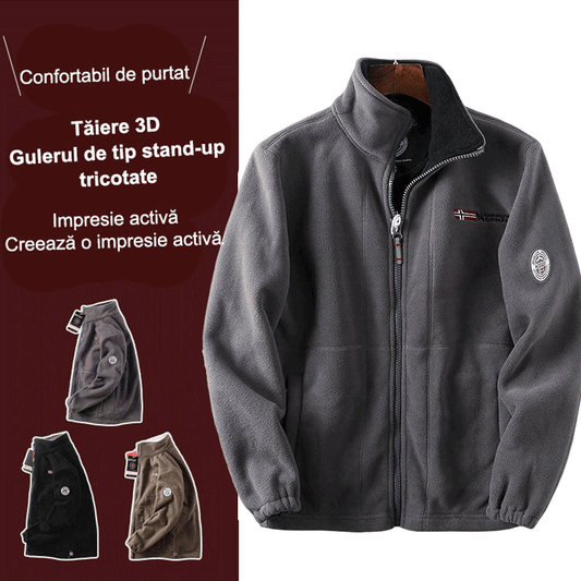 【XS-3XL】 Bărbați casual casual cald toamna și iarna gros catifea fleece plus dimensiunea bărbați sacou