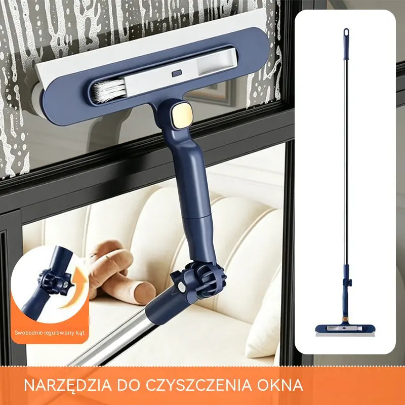 ✨💧Dwustronna myjka do okien 2 w 1 z teleskopowym uchwytem, przeznaczona do mycia okien w budynkach wysokościowych.