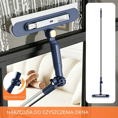 ✨💧Dwustronna myjka do okien 2 w 1 z teleskopowym uchwytem, przeznaczona do mycia okien w budynkach wysokościowych.