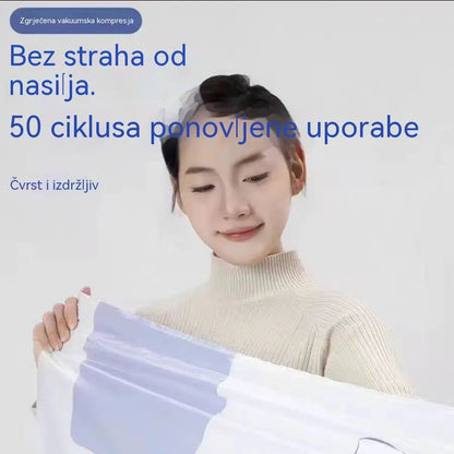 🧳【Set od 5 dijelova】💨 Velika, stlačiva vakuumska vrećica za pohranu: nije potrebna pumpa, nepropusna je i idealna za uštedu prostora u koferima i kod kuće ✈️