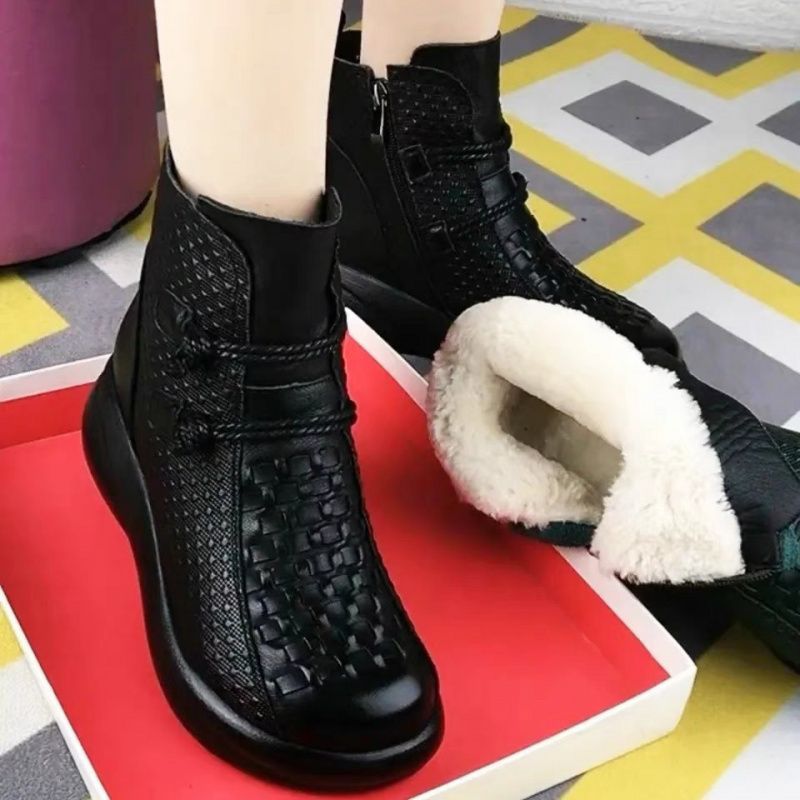 💥💥😍50% zniżki!【35-40】Te stylowe i ciepłe damskie skórzane buty idealnie sprawdzą się zimą. Wykonane są z wysokiej jakości skóry i zapinane na boczny zamek błyskawiczny.