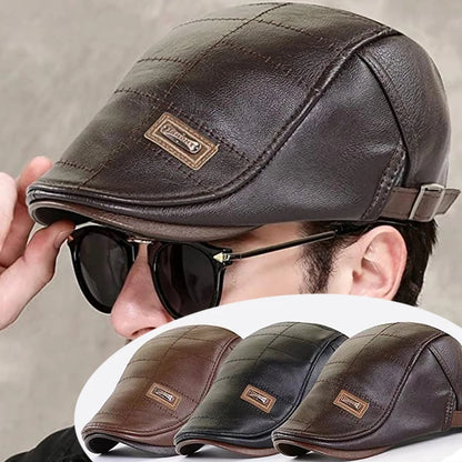 🧢🔥Hit Sprzedaży 【Rabat 50%】Nowy, wysokiej jakości, skórzany beret w klasycznym stylu retro