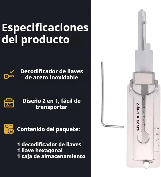 🔐Promociones especiales esta semana🔑 - 49% de descuento🔥Decodificador de llaves de acero inoxidable
