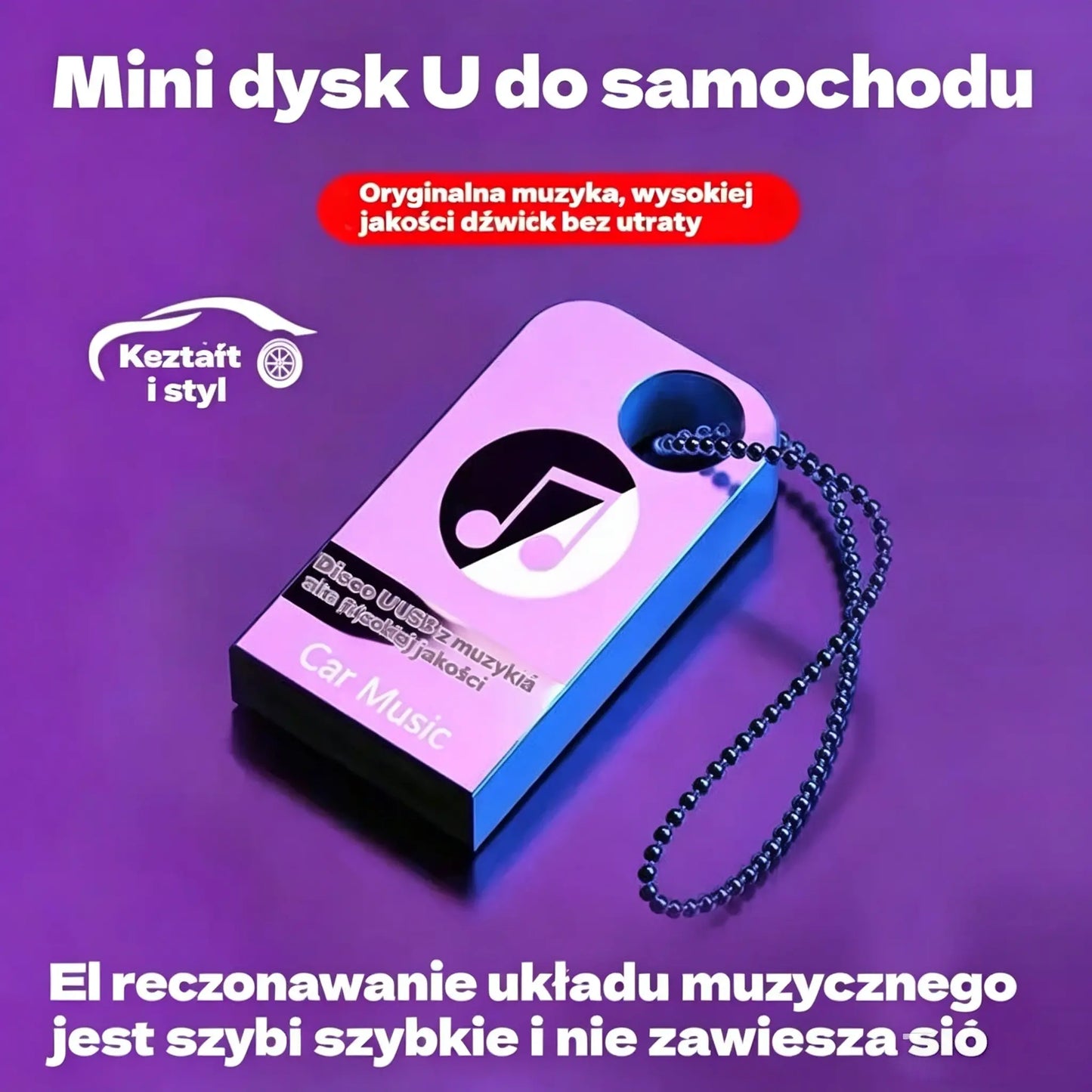 【Music U Disk】 Zawiera 8000 utworów, 600 MV, efekty dźwiękowe 6D