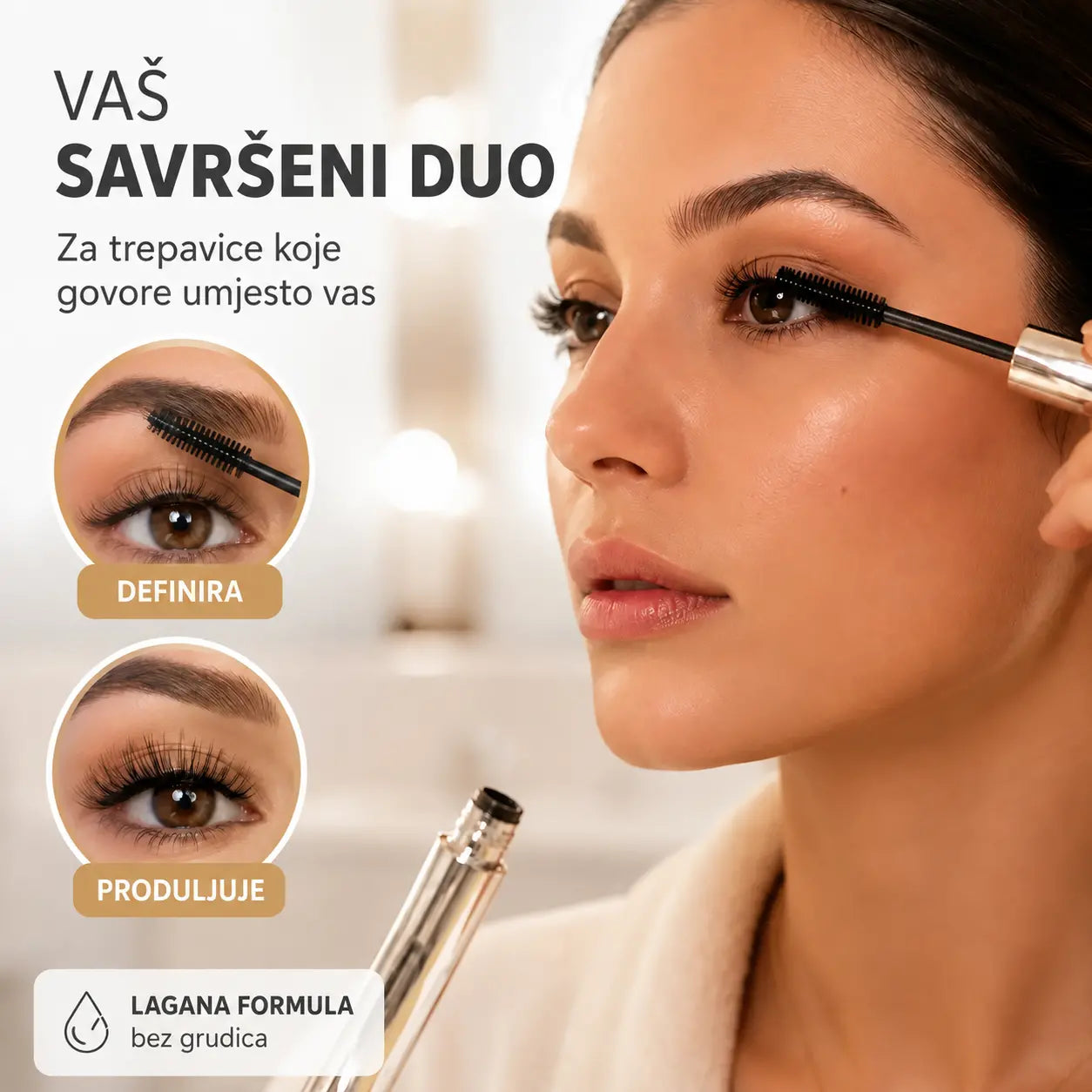 💥🔥【2 komada】—🤩Najpopularnija opcija🔥Posebna ponuda 2026🔥Set maskare i uvijača za kosu za super produljenje