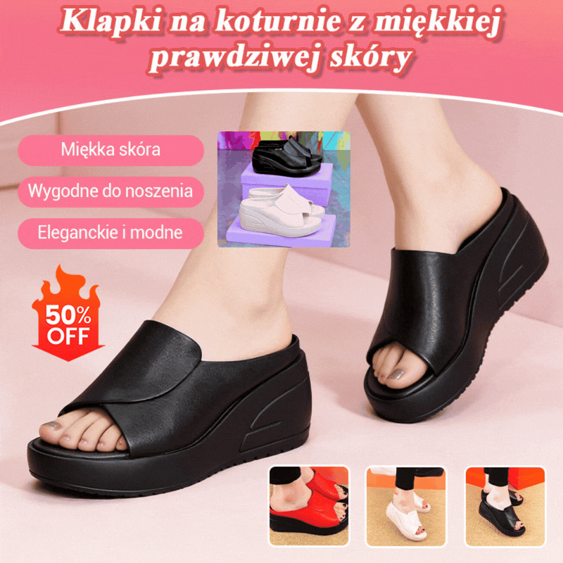 🔥Hit Sprzedaży 【Rabat 50%】👡【5,5 cm obcas】 miękka podeszwa sandały na koturnie dla kobiet