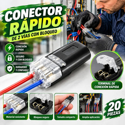 【20 piezas】Conector enchufable de doble cable con presilla de bloqueo