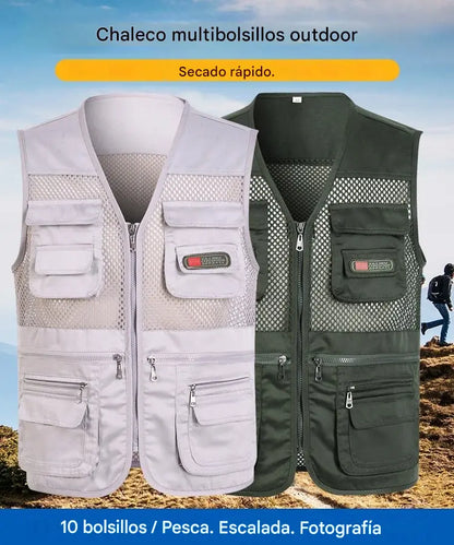 😎【XL-4XL】【55-100kg】Chaleco sencillo y funcional con múltiples bolsillos