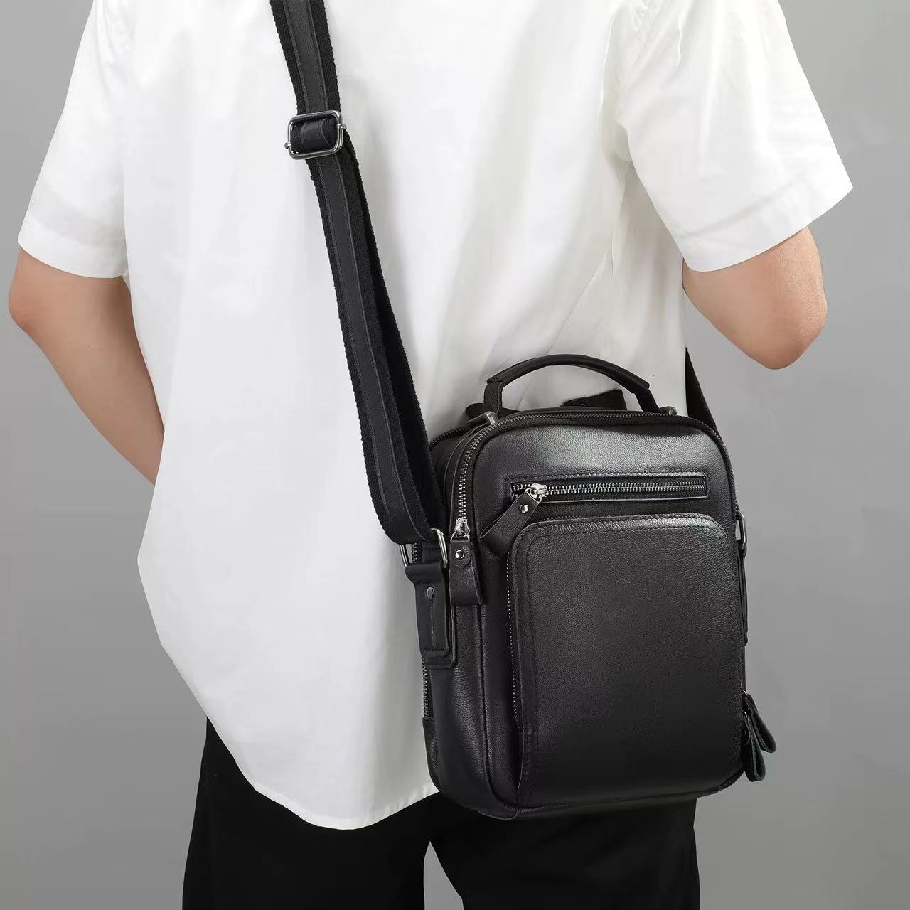 🎉👜【Nový produkt🔥】【Obmedzené zásoby】Pánske módne biznis ležérna taška cez rameno pravá koža