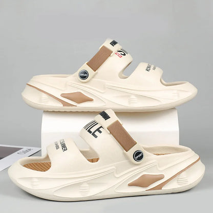 🤽‍♂️👟【50% de descuento】✨🌹【36-45】2025 sandalias de hombre de suela gruesa antideslizantes, pantuflas y sandalias dos en uno, más convenientes