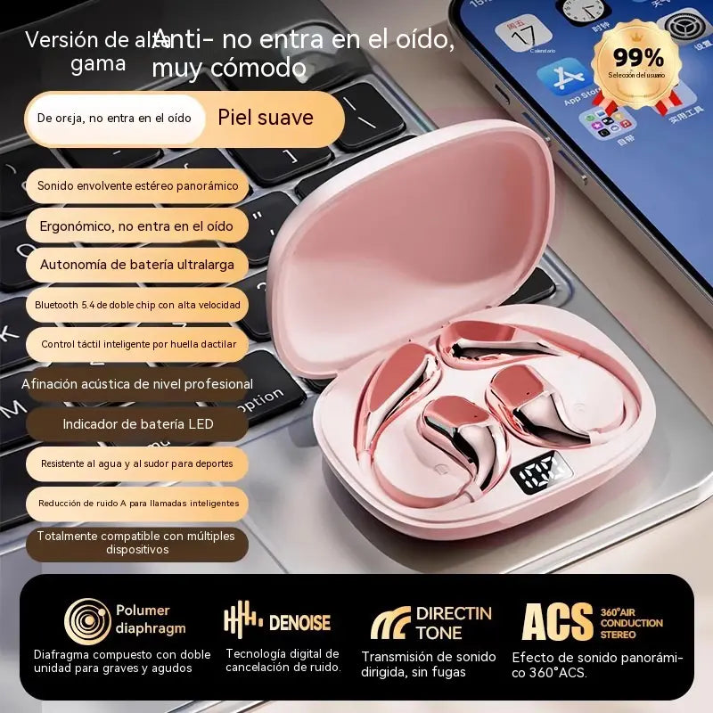 🔋Bežične Bluetooth slušalice bez ugrađenih jastučića za uši, s kukicom za uši i koštanom provodljivošću🎙️🎧