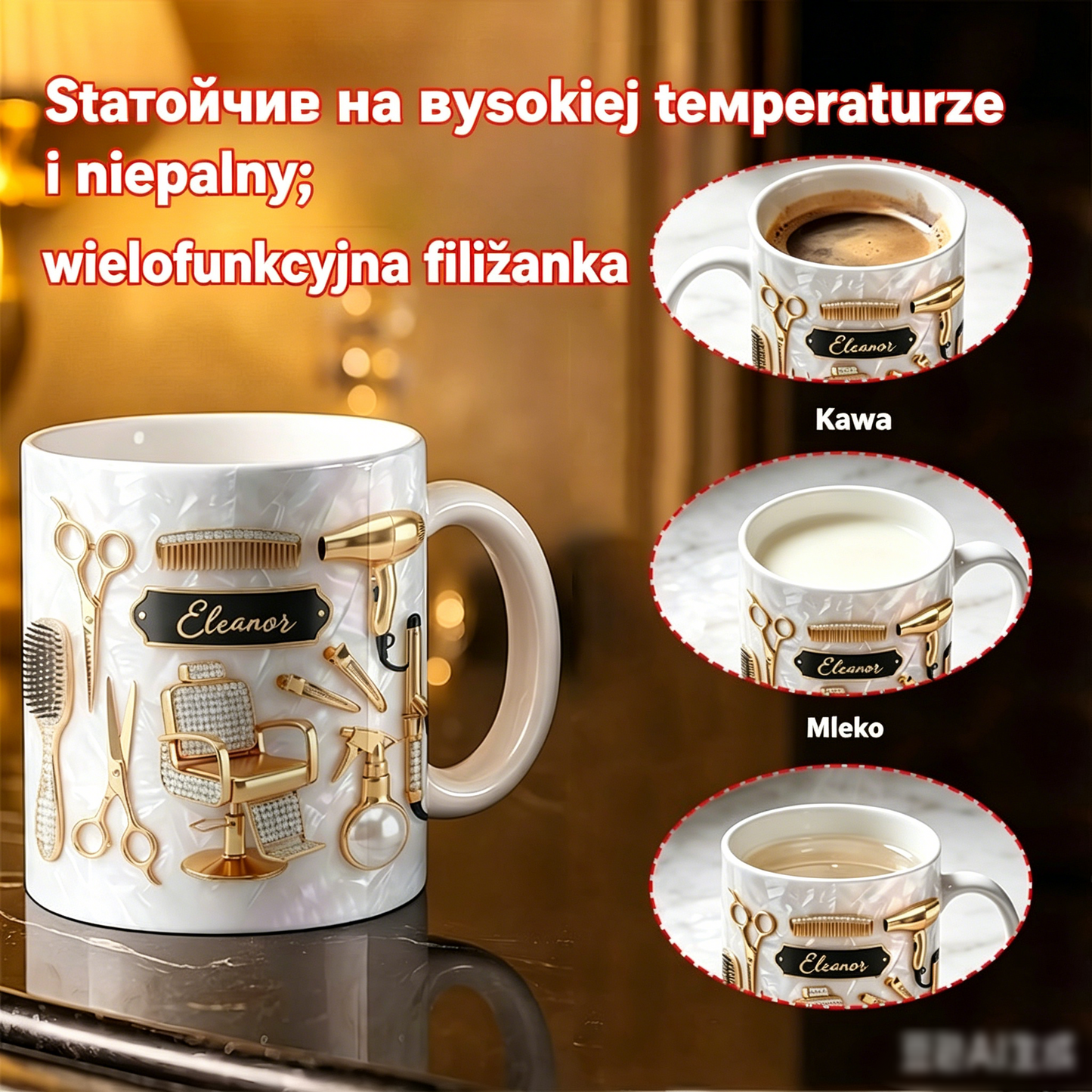✨✂️ Spersonalizowana, lekka i luksusowa ceramiczna filiżanka do kawy