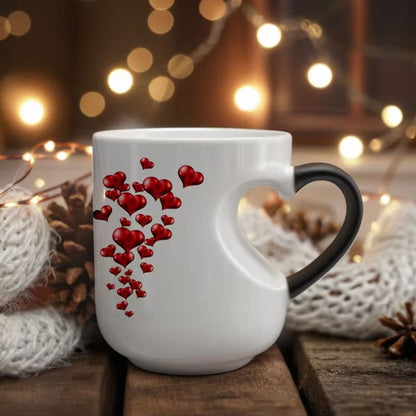 【Kup 1 dostać 1 za darmo】Ceramiczny kubek na Walentynki z uchwytem w kształcie serca, który zmienia kolor💝✨