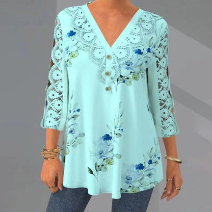 👚【S-5XL】Nové dámske módne tričko s výstrihom do V 3919732