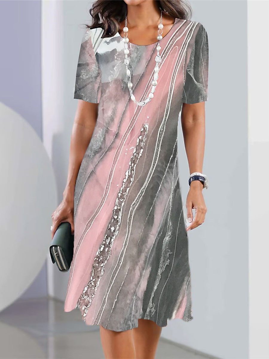 🔥👗【XS-5XL】Elegantné a intelektuálne dámske šaty s okrúhlym výstrihom