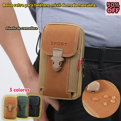 【📢50% de descuento】Bolso para teléfono móvil informal para hombre, bolso deportivo multifuncional para exteriores