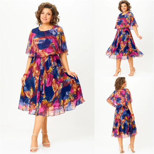 😎💃Producto nuevo de verano💥【S-5XL】Vestido suelto de gasa de talla grande | Cómodo y transpirable, muy adecuado para el verano.
