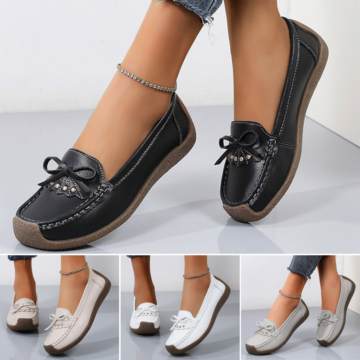 【35-44】 2025 pantofi casual din piele de damă în stil nou, talpă moale, suprafață moale 3924232