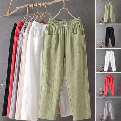 🌿🌈【M-4XL】Pantaloni largi de damă în stil nou de vară 2025, pantaloni casual respirabili și confortabili