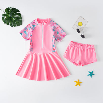 👗【100-160cm】Dwuczęściowy strój kąpielowy dla dziewczynek, szybkoschnący i przewiewny, idealny na lato