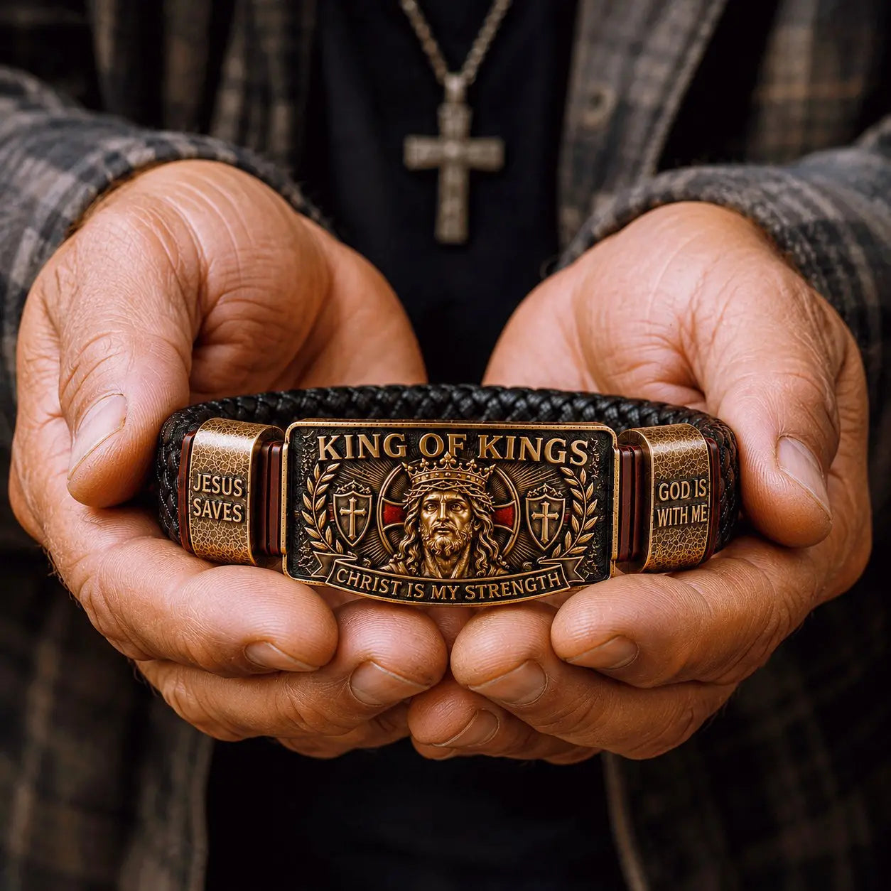 ✝️ Kresťanský náramok „Kráľ kráľov“ – symbol viery a ochrany 🙏