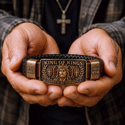 ✝️ Kresťanský náramok „Kráľ kráľov“ – symbol viery a ochrany 🙏