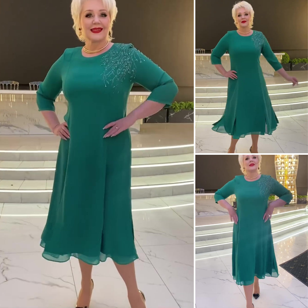 【S-5XL】❤️ 2025 rochie nouă de primăvară cu flori verzi