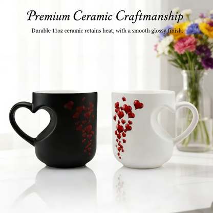 【Kup 1 dostać 1 za darmo】Ceramiczny kubek na Walentynki z uchwytem w kształcie serca, który zmienia kolor💝✨
