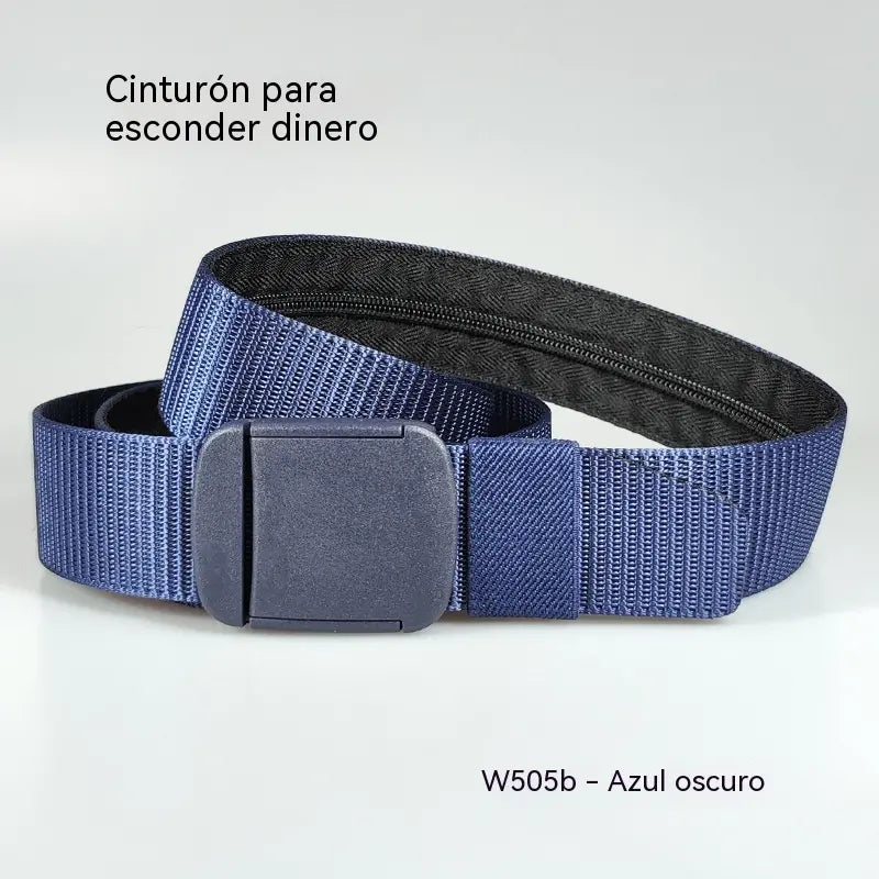 🔥【Longitud： 130 cm】Cinturón de viaje táctico con bolsillo oculto para dinero
