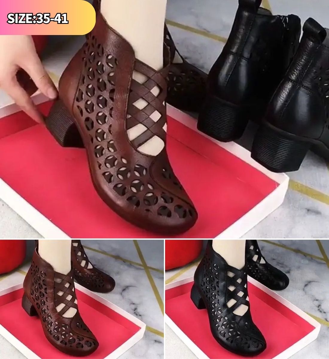 💕【35-41】Tocuri înalte casual din piele goală de damă