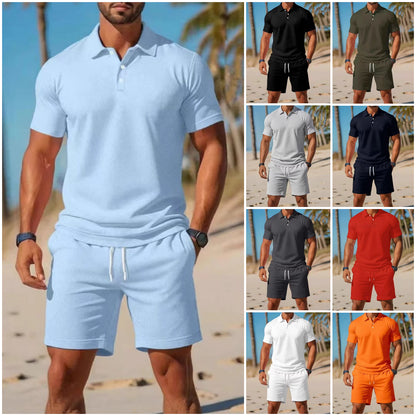 【S~3XL】Muški set koji se sastoji od majice kratkih rukava i kratkih hlača, savršen za ležerne praznike.