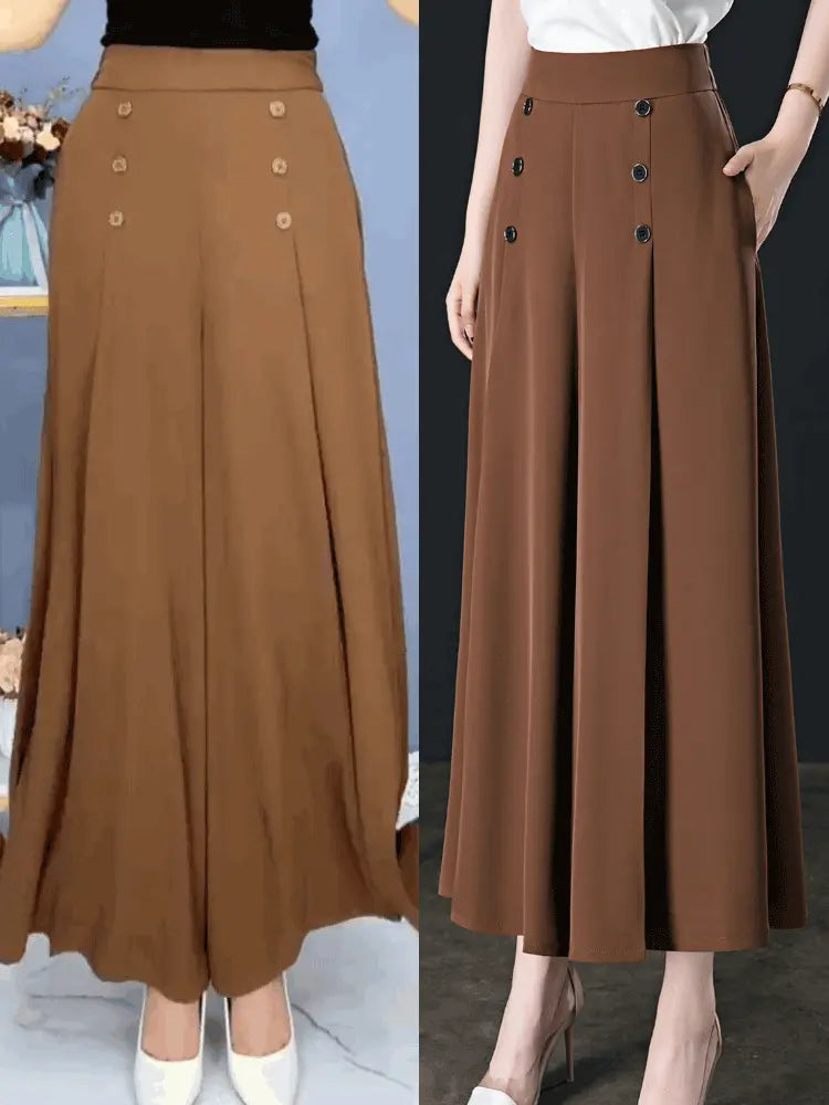 🔥【Rabat 50%】👖【M-5XL】Modna damska szeroka spódnica o wysokiej talii i lekkim falbanem
