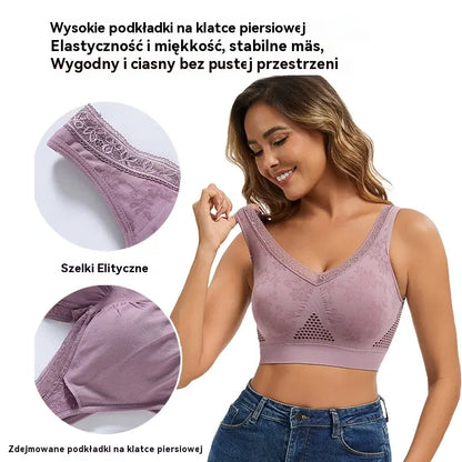 😍❤️40-120 kg【Opakowanie 3 sztuk】✨ Damski koronkowy biustonosz na fiszbinach z wysokim wsparciem ✅️ Płatność przy odbiorze