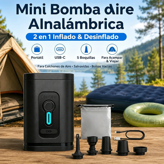 29 euros/unidad 🏕️ Inflador/desinflador eléctrico inalámbrico para camping: Equipado con luz LED, velocidad de inflado rápida, diseño compacto y portátil.